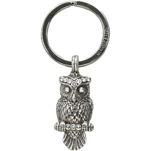 Silver Owl Keychain with Rhinestones